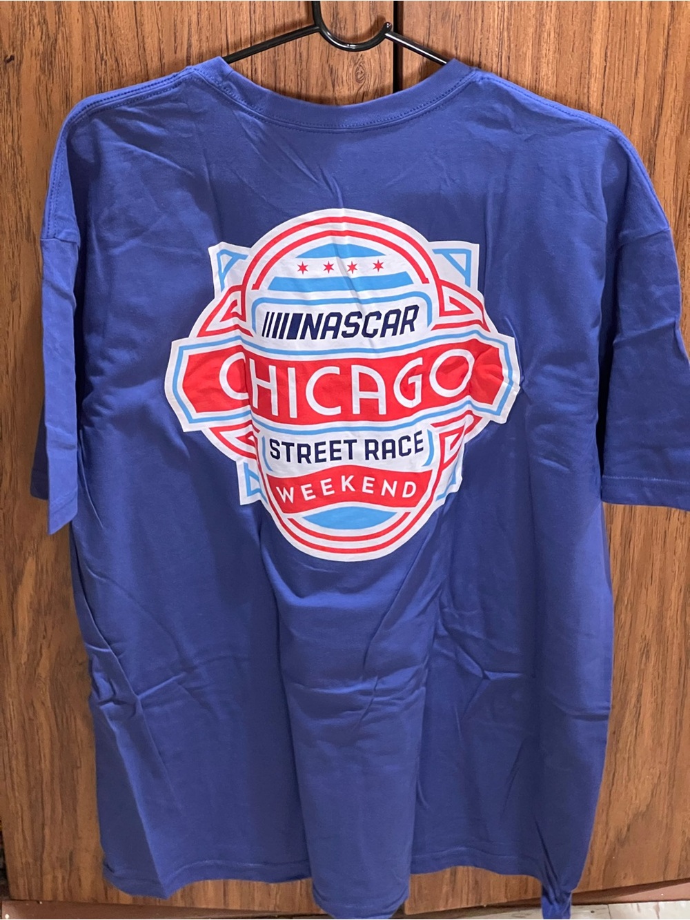 Nascar Royal Blue Tee with Red & White Chicago Logo